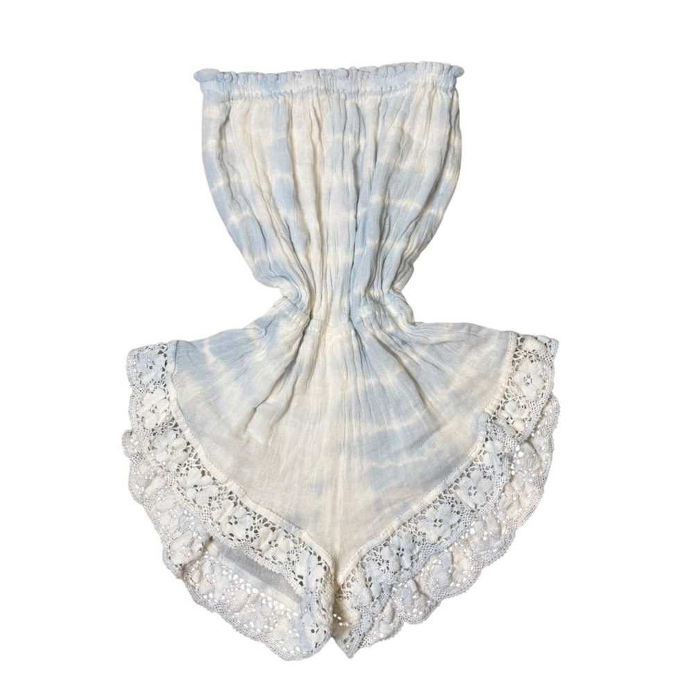 Jen's Pirate Booty Molten Romper Gauzy Cotton Tie Dye Strapless Size S NWT Boho - Picture 3 of 8